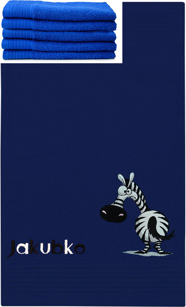 Personalizovateľný vyšívaný detský uterák, vyšívaný dizajn ZEBRA